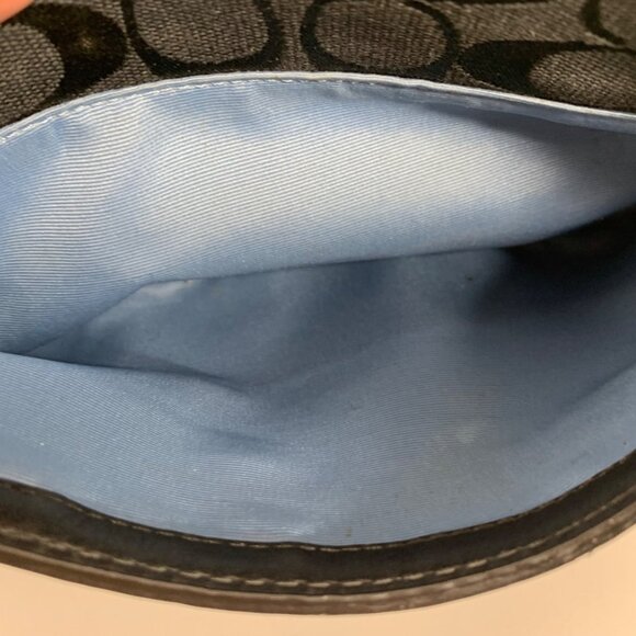 VTG Coach Signature Logo Black Canvas & Leather Shoulder Hand Bag 11574 + Tag - Picture 8 of 16